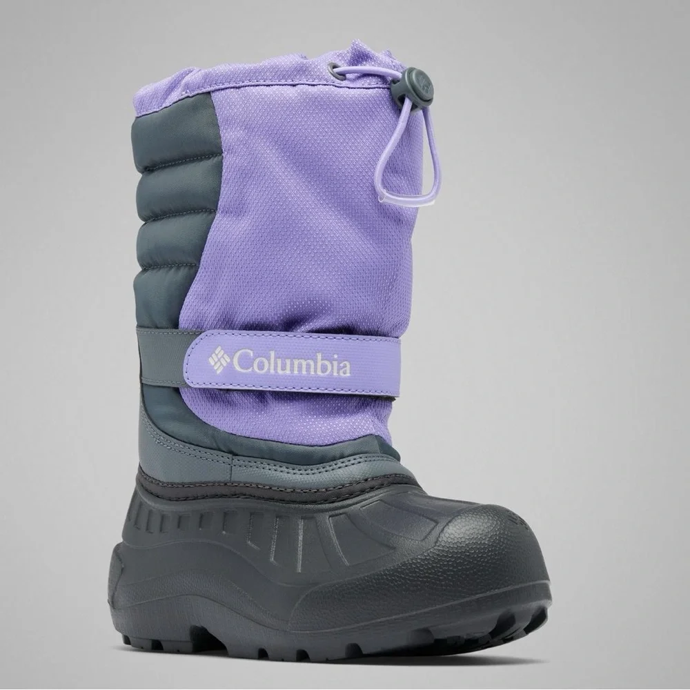 NWT Columbia Youth Powderbug Snowlite Waterproof SnowBoot Purple/Graphite